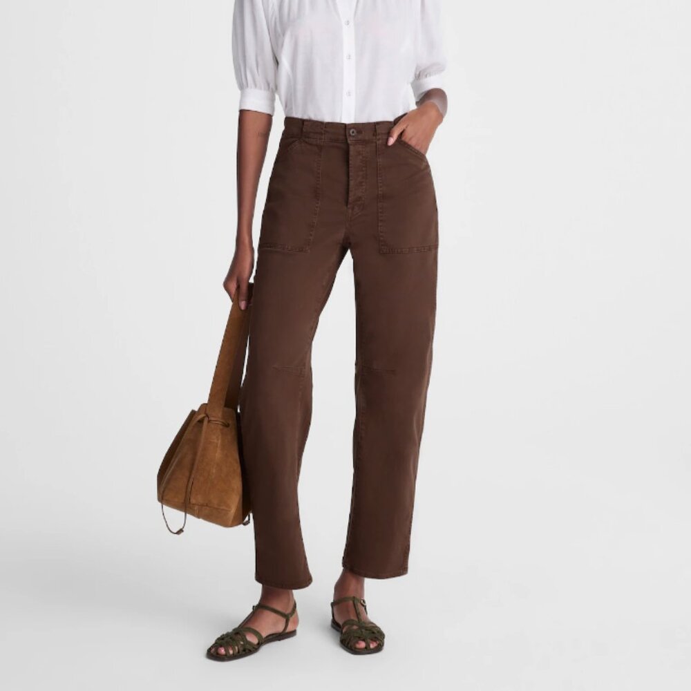 The Darted Barrel-Leg Utility Pant